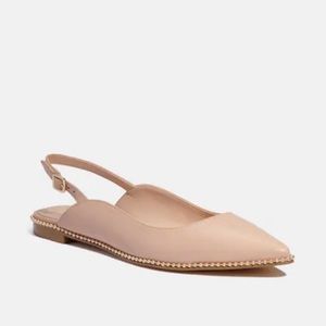 Coach Tan Slingback Flats